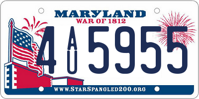 MD license plate 4AU5955
