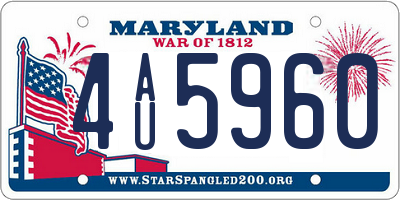MD license plate 4AU5960