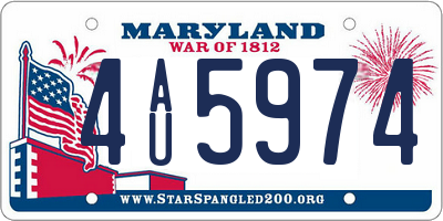 MD license plate 4AU5974