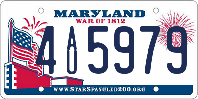 MD license plate 4AU5979