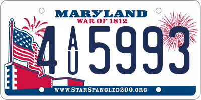 MD license plate 4AU5993