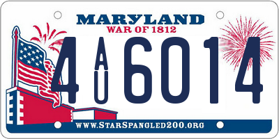 MD license plate 4AU6014