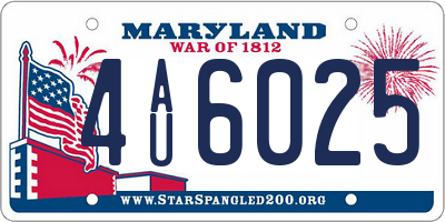 MD license plate 4AU6025