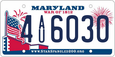MD license plate 4AU6030