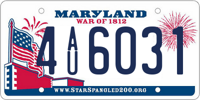 MD license plate 4AU6031