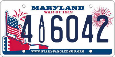 MD license plate 4AU6042
