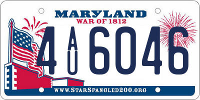 MD license plate 4AU6046