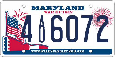 MD license plate 4AU6072