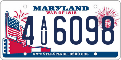 MD license plate 4AU6098