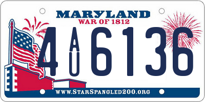 MD license plate 4AU6136