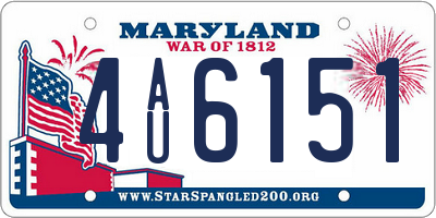 MD license plate 4AU6151