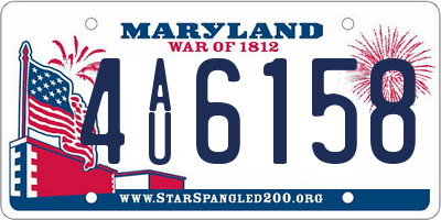 MD license plate 4AU6158
