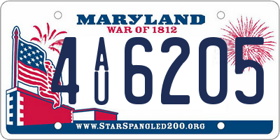 MD license plate 4AU6205