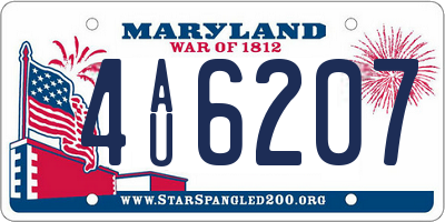MD license plate 4AU6207