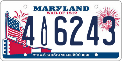 MD license plate 4AU6243