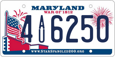 MD license plate 4AU6250