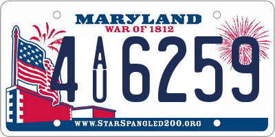 MD license plate 4AU6259
