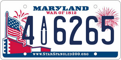 MD license plate 4AU6265