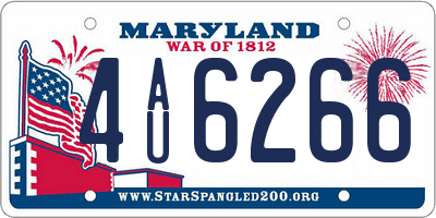 MD license plate 4AU6266