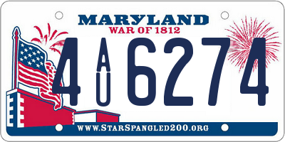 MD license plate 4AU6274