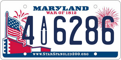 MD license plate 4AU6286