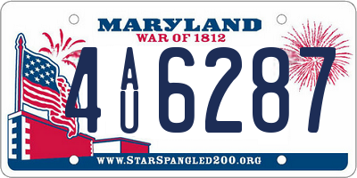 MD license plate 4AU6287