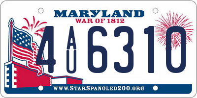 MD license plate 4AU6310