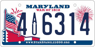 MD license plate 4AU6314