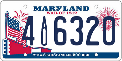 MD license plate 4AU6320