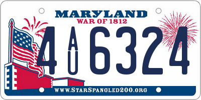 MD license plate 4AU6324