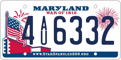 MD license plate 4AU6332