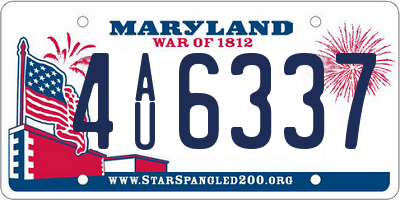 MD license plate 4AU6337