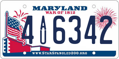 MD license plate 4AU6342