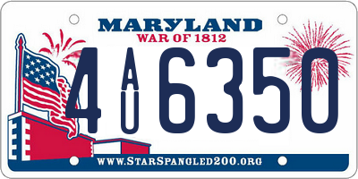 MD license plate 4AU6350