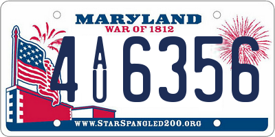 MD license plate 4AU6356