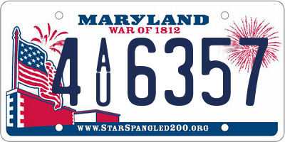 MD license plate 4AU6357