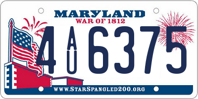 MD license plate 4AU6375