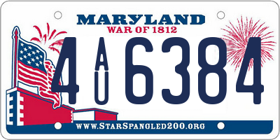 MD license plate 4AU6384