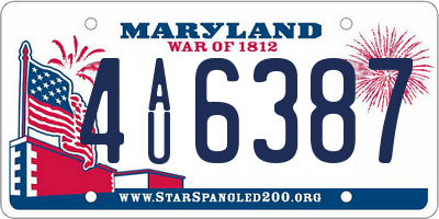 MD license plate 4AU6387