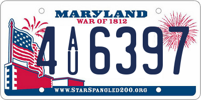 MD license plate 4AU6397