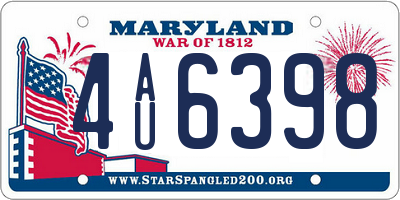 MD license plate 4AU6398