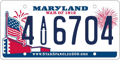 MD license plate 4AU6704