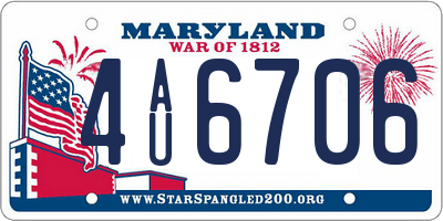 MD license plate 4AU6706