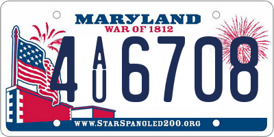 MD license plate 4AU6708
