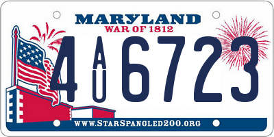 MD license plate 4AU6723