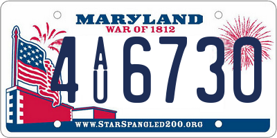 MD license plate 4AU6730