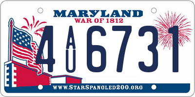MD license plate 4AU6731