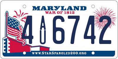 MD license plate 4AU6742