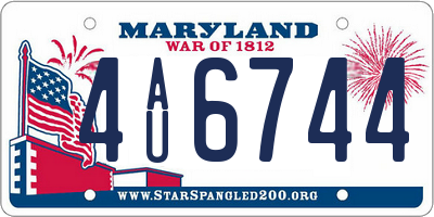 MD license plate 4AU6744