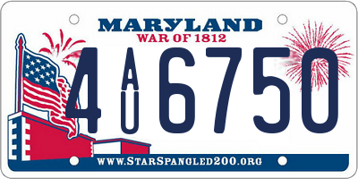 MD license plate 4AU6750